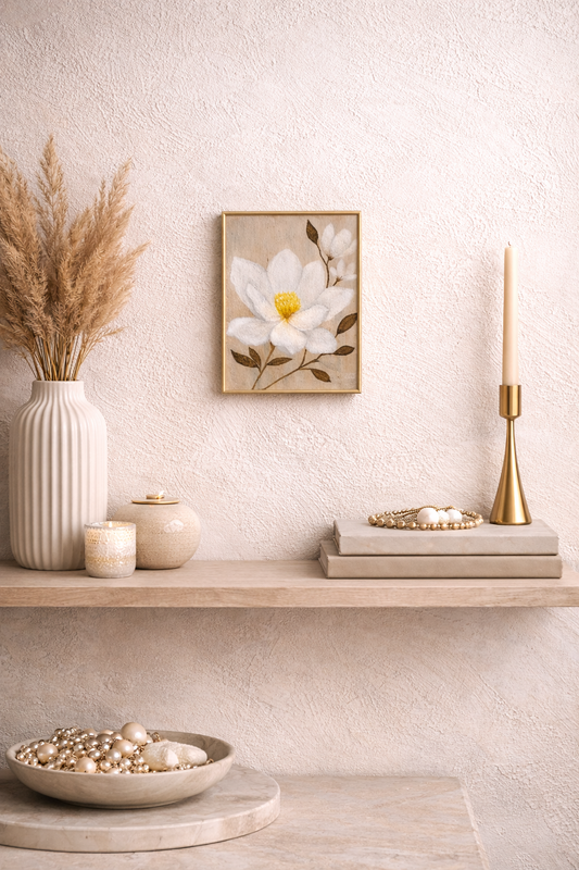 White Magnolia - Original Acrylic Painting 18x24cm