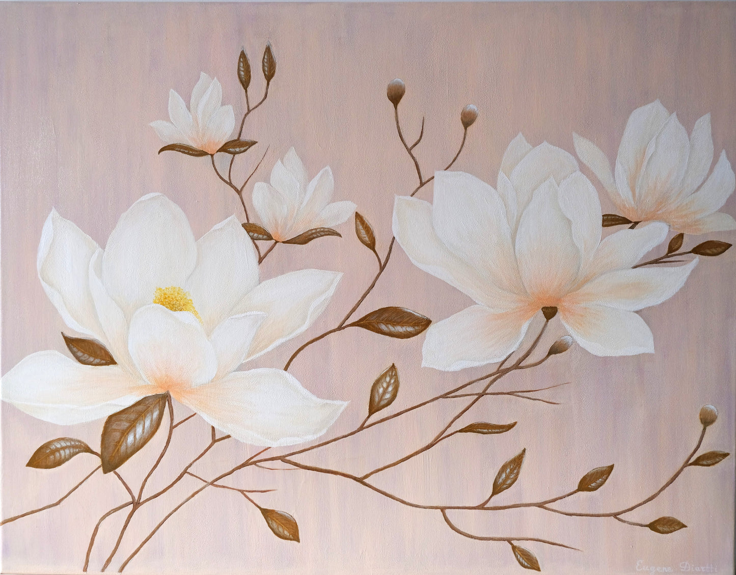 Magnolia Blossoms - Original Acrylic Painting 70x90cm