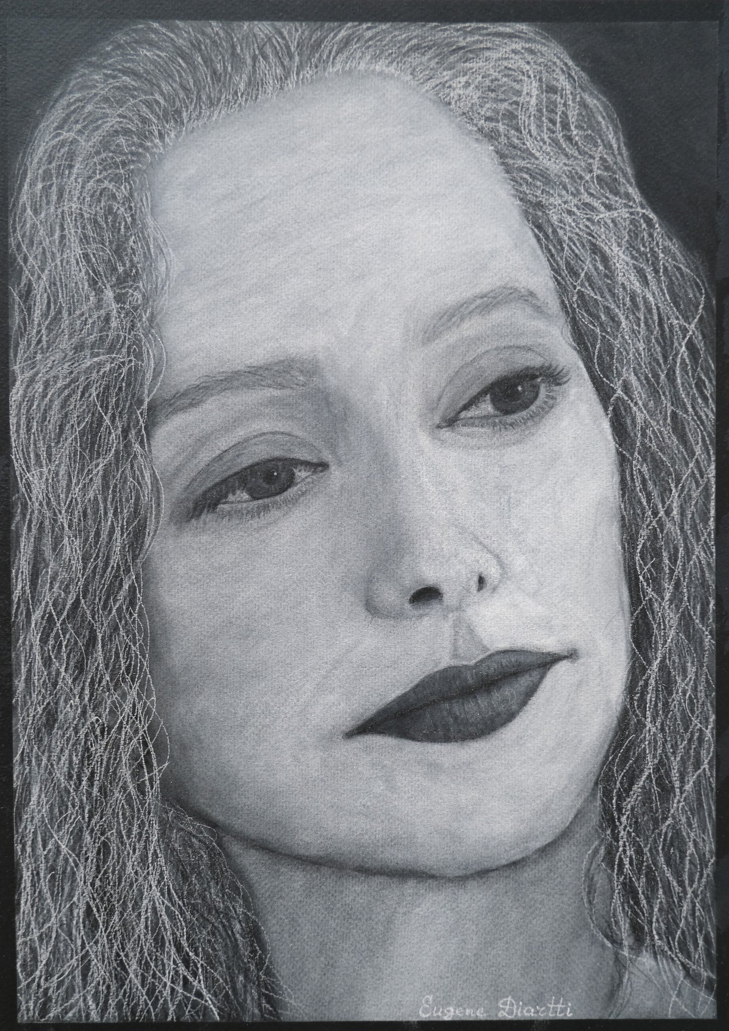 Elegant Woman Pastel Drawing 32x45cm | Original Realist Art by Eugene Diartti