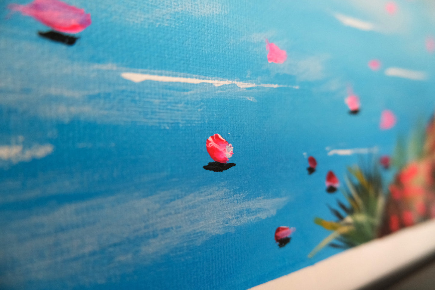 Cherry Blossom Lake - Original Acrylic Painting 30x40cm